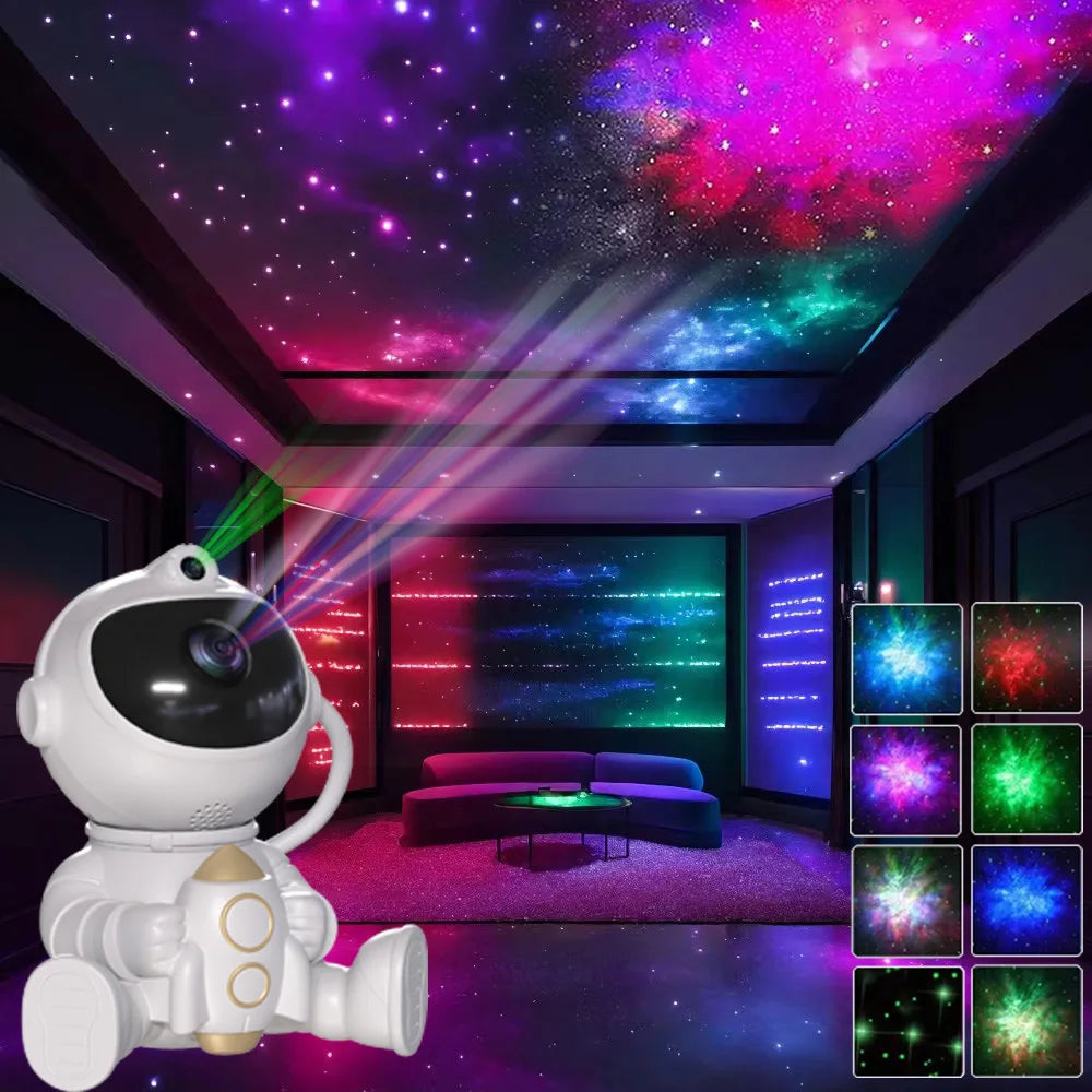 Rocket Astronaut LED Star Galaxies Projector Light